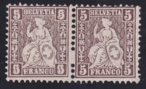 Switzerland 61a F-VF Mint Hinged Error in pair with normal