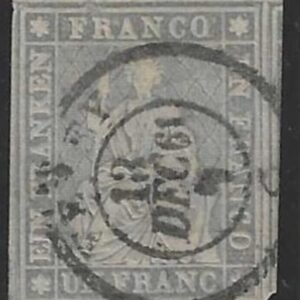 Switzerland 31 VF Used tiny tear tip into Frame line only SON " Vevey" cv $1000 sp $125
