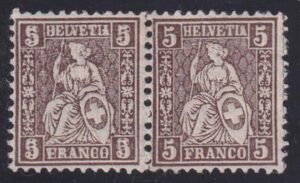 Switzerland 61a VF Mint Hinged Error in pair with normal