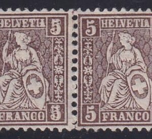 Switzerland 61a VF Mint Hinged Error in pair with normal