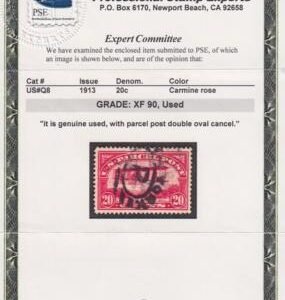 US Parcel Post #Q8 Used XF With PSE Cert XF 90, Used Cat Value: $105 as 90