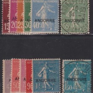 Andorra #6-17 LH and Used  F Lower Values to set - 2 used Cat Value: $247.25
