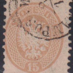 Austria - Lombardy Venetia  #19 Used F Small. Faults - thin sealed tear, pinhole Cat Value: $200