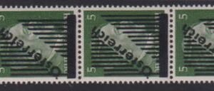 Austria #399 Mint  NH VF Strip of 3 pos 6 (13), 16(15), 26(14) lines ANK 668I Cat Value: $420/E390