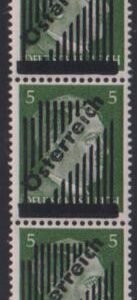 Austria #399 Mint  NH VF Vertical Strip of 3 pos 23(14), 33(13), 43(15) lines ANK 668I Cat Value: $420/E390
