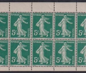 France Sc 159b #YV137c NH F - VF Booklet pane Cat Value: $205 as pairs Sc $100 +NH/185.00