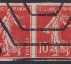 France Sc 162a #YV138g Used VF remainder cancel pair Cat Value: $55/E50.00