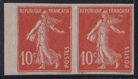 INV-32065itExt France 162a #YV138g Hinged AVE - F imperf pair Cat Value: $55/E50.00