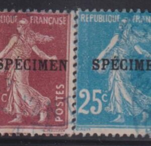 France #YV139-40 Hinged AVE - F overprinted Specimen, cancelled