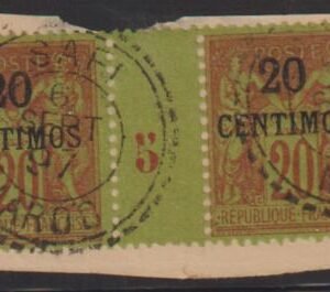 France Office in Morocco #4 Used F - VF Millesime pair 65 as singles Cat Value: $73/ 66.00