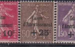 France #B35-37 LH F YV 553-5 130 Cat Value: $122.50/130.00