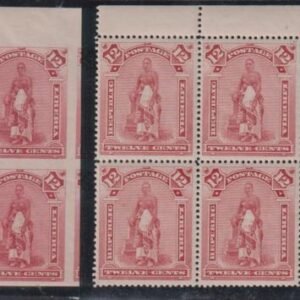 Liberia #39 + 39var Mint Hinged XF UR Corner Imperf Block & matching perf block