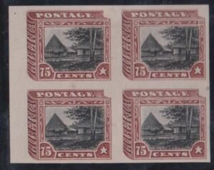 Liberia #124var Mint Hinged VF NGAI Margin Imperf Block of 4