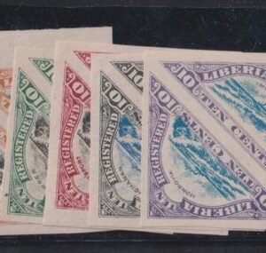 Liberia #F15-19 Mint Hinged XF Imperf Pairs, 2 NGAI