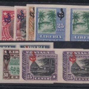 Liberia #O59-68 Mint Hinged XF Imperf Pairs (No O61)