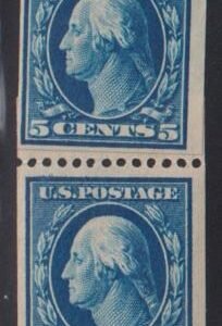 US Washington - Franklin #351 Hinged Mint F - VF Vertical Paste-up pair Cat Value: $400++