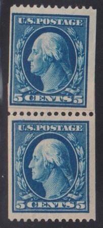 INV-32308itExt_aec73517-6d2d-4e9b-84ad-74ef34459a0f US Washington - Franklin #351 Hinged Mint F - VF Vertical Paste-up pair Cat Value: $400++