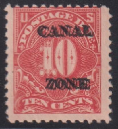INV-32332itExt_b0ddd5b3-d26f-4f02-ab5f-00bfc5086fb9 US Possessions - Canal Zone #J20c NH Mint F Clear Double Overprint, 1 sheet issued most are centered like this Cat Value: $450 as 900 NH