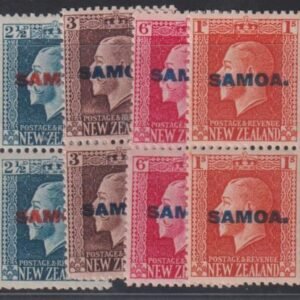 Samoa #SG139b-42b NH  PairsTop stamp 14 x 13 1/2,  bottom 14 x 14 1/2 Cat Value: $102.50+NH
