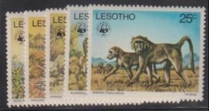 Lesotho #228-32 NH Mint VF Yv 330-4 E70 WWF Cat Value: $56.50