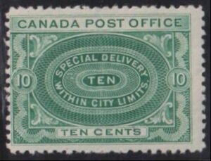 Canada #E1 Hinged F Cat Value: $130