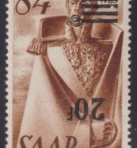Saar #186 Hinged Mint VF Inverted Overprint signed DrDub 237II K Cat Value: $110 E100