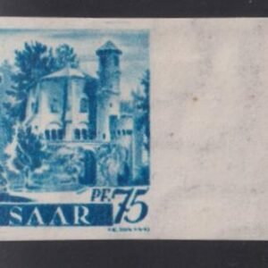 Saar #174 Hinged Mint VF Mi 222YU Imperfr signed Nevers Cat Value: $110 E100
