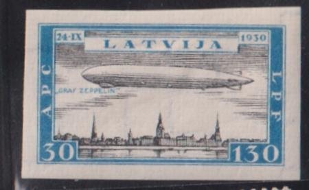 INV-32408itExt_57542d85-1193-48f6-bec7-bf817aaa5ef5 Latvia #CB23a Hinged Mint VF ,Zeppelin Cat Value: $50