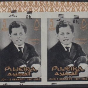 Fujeira 1967 #Yvert 61var.  Kennedy, Major overprint shift on imperf Gum bends