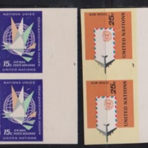 U.N. #Gaines C11.1a-12.1a Mint XF Margin imperf pairs Cat Value: $Gaines 950