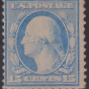 US Washington - Franklin #366 Hinged Mint F 15c blue paper Cat Value: $1300