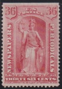 US Newspaper Stamps #PR18 Mint VF Top SE, No gum otherwise sound Cat Value: $400