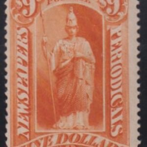 US Newspaper Stamps #PR74 Hinged Mint F - VF Se at bottom, ,otherwise sound Hinge remnant, rich color Cat Value: $800