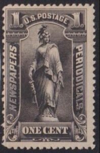 US Newspaper Stamps #PR102 Mint LH  F Short Perfs left Cat Value: $230