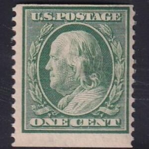 US Washington - Franklin #387 NH  F + Tall genuine pristine coil Cat Value: $400