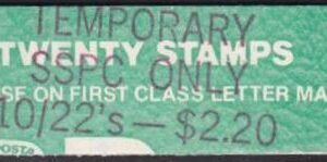 US Booklets #BK143variety  Ft Lauderdale provisional Vending booklet. Upper half of bisected vending booklet.