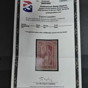 US Newspaper Stamps #PR18 Used F - VF PSE Cert Used, cancel removed tiny flaws Cat Value: $240
