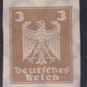 Germany #330a variety (355uyo)  Mint Hinged  XF Imperf, Jumbo Margins, Signed GPSY. Unpriced in Michel