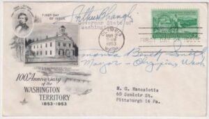 US 1019 FDC signed by Gov Arthur B. Langlie +  Mayor Benek Smith