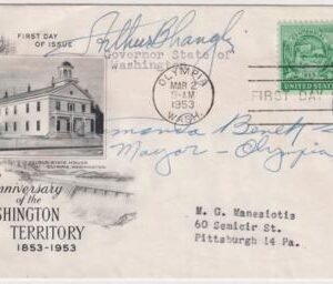 US 1019 FDC signed by Gov Arthur B. Langlie +  Mayor Benek Smith