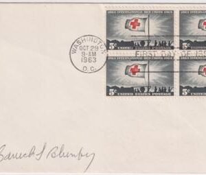 US 1239 FDC Signed by Baruch S. Blumberg, Nobel Prize Winner