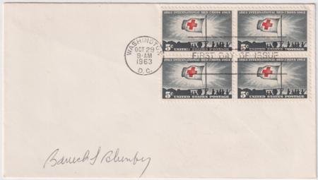 INV-33127itExt US 1239 FDC Signed by Baruch S. Blumberg, Nobel Prize Winner