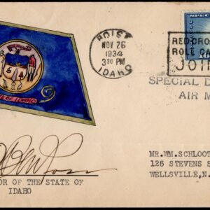 US 1934 CE1 on Cover  Signed by Governor C. Ben Ross of Idaho