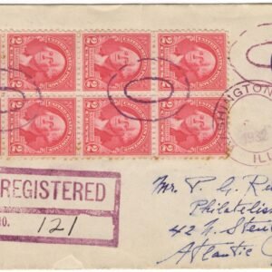 US Illinois, Washington Park 707 on Registered Fancy Cancel Cover, Ovals