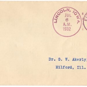 US Iowa, Lincoln 635 Fancy Cancel Cover, First 3c Rate