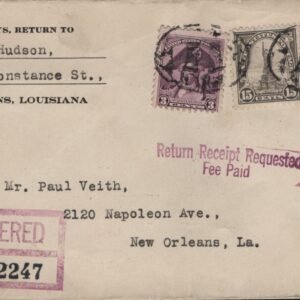 US Louisiana, New Orleans 696, 707-708 on Fancy Cancel Cover, Oval with shapes