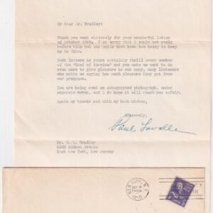 US 1950 Letter Signed by Musician Paul Lavalle