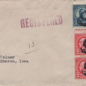 US New Jersey, Newark 634 and 637 on Registered Fancy Cancel Cover, Ovals