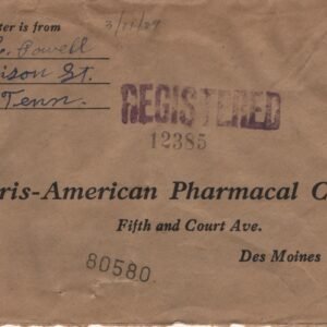 US Tennessee, Nashville 697  on Registered Fancy Cancel Cover, Oval with Geometric Shapes