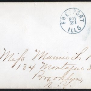 US 1873 #158 on Cover with Freeport, IL Fly Fancy Cancel